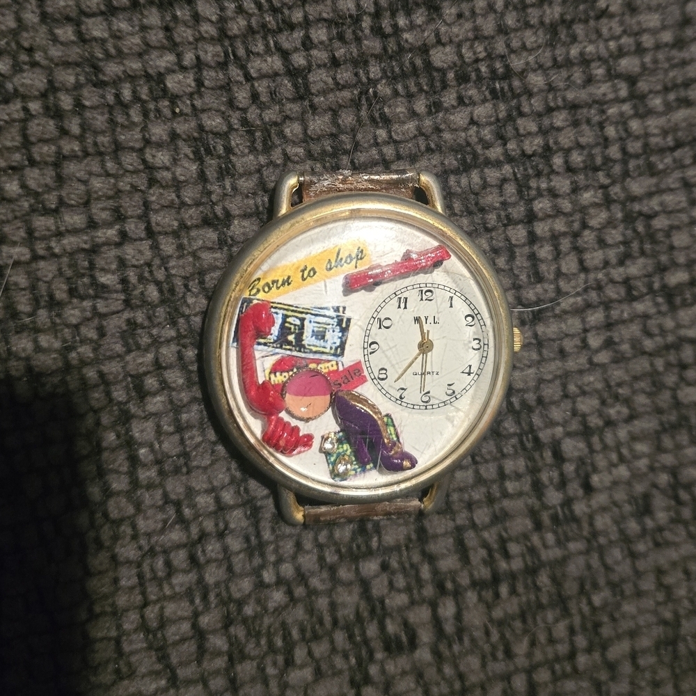 W.Y.L. | Vintage "Born to Shop" Shadow Box Watch